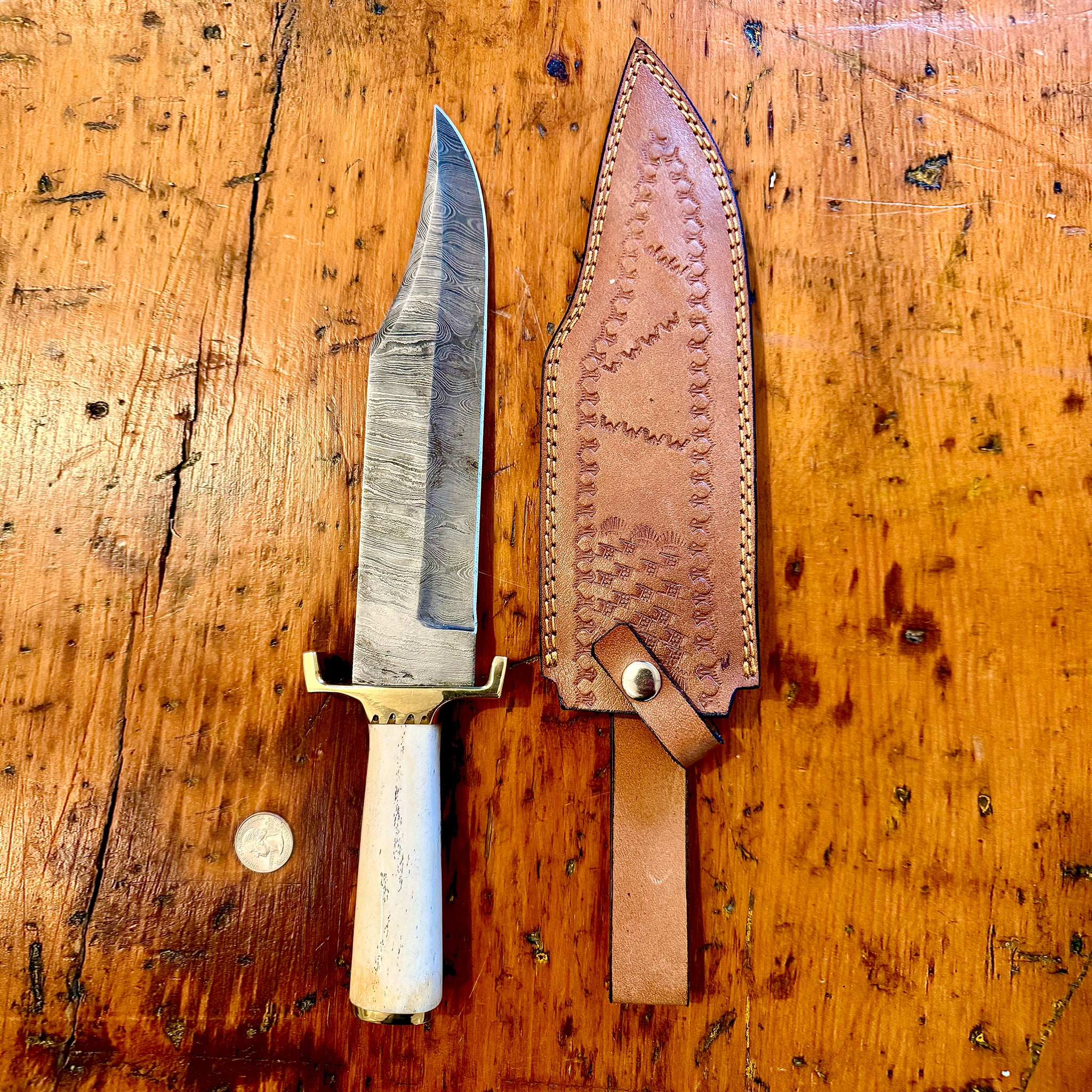 Damascus Bowie Knife